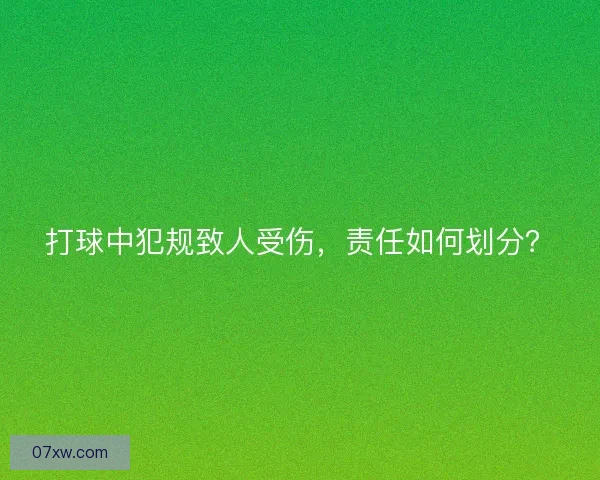 打球中犯规致人受伤，责任如何划分？
